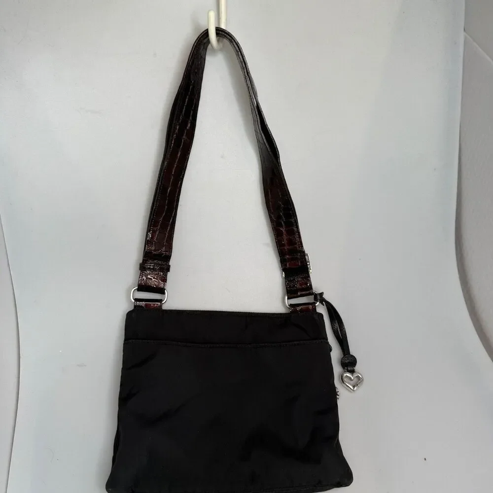 Brighton Brown Leather Alligator Embossed Crossbody Handbag E345145 Vintage